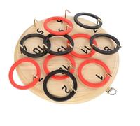 VGEBY Gioco di Lancio di Anelli in Legno, Giocattolo per Coordinazione Occhio-Mano con 6 Anelli Colorati, Motore per Scuola Materna e Casa, Freccette in Legno di Pino. Materiale: di Pino