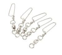 VGEBY Girelle da Pesca a Scatto da 20 Pezzi, Girelle con Cuscinetti a Sfera in Acciaio Inossidabile con Design a Bloccaggio Rapido, per la Pesca D' Terrestre d'Acqua Dolce in Acqua (6#)