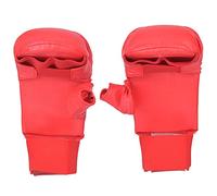 VGEBY Guantoni da Boxe, Protezioni per Le Mani da Karate con Spesso Strato di Spugna Eva e Barra Elastica di Presa, Polsino Allargato con Fibbia a Strappo, Superficie in PU con Texture (Rosso)