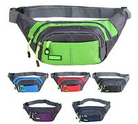 VGEBY Impermeabile, Cinturino Regolabile da 29-44 Pollici con Tasche Multiple con Cerniera per Uomo Donna Che Corre Escursionismo Viaggi Sport All'aria Aperta (BLACK)