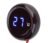 VGEBY Indicatore di Temperatura, Termometro Digitale ABS con Display LCD e Avviso di Avviso da 32 a 248 Gradi Fahrenheit, Misuratore di Temperatura dell'acqua 12V per Moto e Scooter da (BLUE)