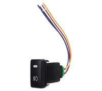 VGEBY Interruttore a Pulsante, Interruttore a 4 Poli ABS 12V con Indicatori Luminosi a LED, Montaggio a Pannello Normalmente Aperto, Kit di Cablaggio Incluso per Fendinebbia DRL Luce Stroboscopica per