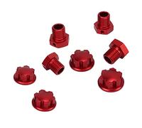 VGEBY Kit Esagonale Mozzi Ruota RC da 17 Mm, Lega di Alluminio Anodizzato CNC Leggero e Resistente, con Adattatore Ad Alta Resistenza, per Auto da Arrampicata RC 1/10 (rosso)