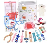 VGEBY Kit Medico Realistico per Bambini, Kit di Gioco di Ruolo Educato del Medico, per Bambini Piccoli, Sicurezza, Esercita le Capacità di Comunicazione e Pensiero Dei (Medico di medicina generale)