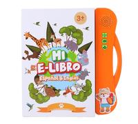VGEBY Libro Parlante Bilingue Spagnolo Inglese, Giocattolo Educativo Interattivo Elettronico con Effetti Sonori per lo Sviluppo Bilingue dei Bambini