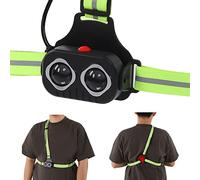 VGEBY Luce Toracica Ricaricabile, Lampada Frontale di Ricarica USB Regolabile Luminosa con Avviso di Luce Rossa Ad Alta visibilità, per Ciclismo, Corsa, Campeggio, Alpinismo