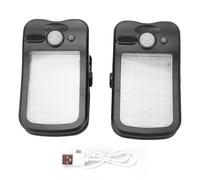 VGEBY Luci di Movimento Solari a, Luci di Sicurezza per Esterni Ad Energia Solare da 2 Pezzi da 60 LED con Morsetti Regolabili Ricaricabili USB C per Recinzione, Giardino, Campeggio