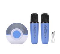 VGEBY Macchina per Karaoke, Altoparlante Bluetooth Portatile con 2 Microfoni Wireless 5 Effetti Vocali Luci Colorate per Viaggi All'aperto per Feste in Casa (BLUE)