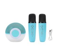 VGEBY Macchina per Karaoke, Altoparlante Bluetooth Portatile con 2 Microfoni Wireless 5 Effetti Vocali Luci Colorate per Viaggi All'aperto per Feste in Casa (GREEN)