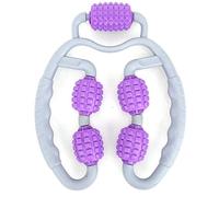 VGEBY Massaggiatore a Pinza per Gambe, massaggiatore a Rullo con Punto di innesco a 360 Gradi per l'automassaggio dei Tessuti Profondi della Gamba a Mano(Viola)