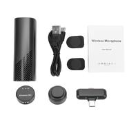 VGEBY Microfono Lavalier Wireless, Microfono Portatile Leggero con Clamp/Holder, Trasmissione 2.4G e SNR 64dB per Interviste e Live Streaming (Interfaccia di tipo C)