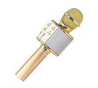 VGEBY Microfono Wireless, con Luce LED e Suono Forte Chiara, Altoparlante Portatile Ricarica USB ABS+Metallo for Feste Karaoke Bambini Adulti Eventi All'aperto