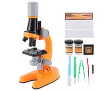 VGEBY Microscopio per Bambini 40X-1200X, Imaging Ottico Professionale con Luce LED e Regolazione della Rotazione a 90 Gradi, per L'educazione Scientifica dei Bambini e L'interazione (ORANGE)