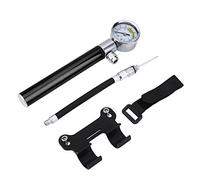 VGEBY Mini pompa ad aria per bicicletta, 88 psi, adatta per Presta e Schrader, con manometro, staffa di montaggio, accessorio per tubo (nero)