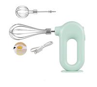 VGEBY Miscelatore Elettrico Senza Fili USB Mini Miscelatore Manuale Forma Rotonda Regolabile a 4 velocità per i Viaggi (GREEN)