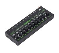 VGEBY Mixer a 10, Mixer Stereo/mono a Basso Rumore con Luce RGB per Palco, Studio di Registrazione, Tastiera, Batteria (Spina europea)
