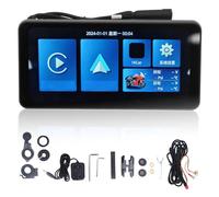 VGEBY Navigatore per Moto da 7 Pollici, Schermo Ad Alta Definizione, Schermo Stereo, Lettore Multimediale, Impermeabile, Carplay