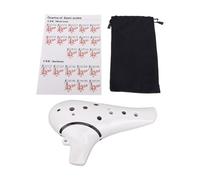 VGEBY Ocarina, Flauto in Ceramica Alto C a 12 Fori con Bocchino Liscio per Principianti e Professionisti, Esperienza di Gioco Confortevole, Strumento Musicale Perfetto per le Prestazioni (WHITE)