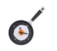 VGEBY Orologio da Parete a Forma di Padella Simpatico Funzionamento Silenzioso per Camera da Letto e Dormitorio ABS Resistente 1 unità (BLACK)
