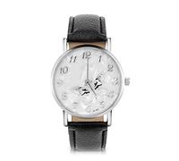 VGEBY Orologio da Polso Al Quarzo Analogico da Donna con Cinturino in Pelle PU Alla Moda per Abbigliamento casual. Design Elegante a Farfalla in 3 Colori (BLACK)