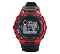 VGEBY Orologio Sportivo Elettronico, Orologio da Studente Digitale Luminoso Resistente all'Acqua Multifunzione con Cinturino in Gomma per Bambini (Rosso)