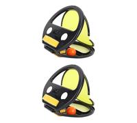 VGEBY Palla da Lancio, Materiale ABS, 2 Racchette con 4 Palline per Giochi all'aperto per Famiglie (GREEN) (BLACK)