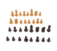 VGEBY Pezzi degli Scacchi, Set di Mini Figurine di Ricambio in Plastica PS da 32 Pezzi con Design a Borsetta, per Feste in Campeggio Rilassanti (Colore del legno)