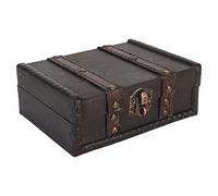 VGEBY Piccolo Scrigno del Tesoro Vintage in Legno con Serratura Dal Design Elegante per gli Amici Dell'arredamento Dell'ufficio