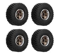 VGEBY Pneumatici per Cingolati RC Gomma Morbida con Ruote Beadlock in Alluminio 55mm 4 Pezzi Design con Bloccaggio Offset Negativo per 1 24 1 18 RC SCX24 FCX24 (Rame)