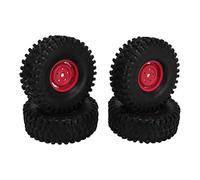VGEBY Pneumatici, Set di Ruote Durevoli in Gomma Plastica da 4 Pezzi in Plastica da 1,9 Pollici per la Sostituzione di Auto Fuoristrada RC in Scala 1/10 (rosso)