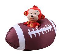 VGEBY Poltrona a Sacco con Contenitore, Borsa Portaoggetti per Giocattoli in Peluche da 45 Cm con Cerniera per Decorare la Cameretta dei Bambini e per giocare. (calcio1)
