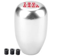 VGEBY Pomello del per Auto, Testa del Manuale a 6 velocità in Metallo con 3 Adattatori per Uso Universale in Auto (SILVER)