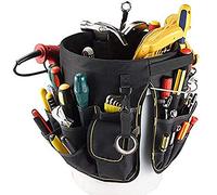 VGEBY Porta Kit Attrezzi da Giardinaggio Resistente con 56 Tasche per Vari Attrezzi Borsa Multifunzionale Ideale per Falegnami e Appaltatori Tessuto Oxford (BLACK)