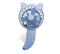 VGEBY Pressa a Mano Cartoon Cat Ear Ventilatore Portatile Piccola Ventola di Raffreddamento Manuale Portatile per attività All'aperto (BLUE)