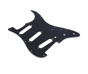 VGEBY Protezioni per Plettro per Chitarra Elettrica, Protezione per Plettro con Superficie a Specchio a 11 Fori, Sostituzione Oro Bianco Nero per Chitarre Stile FD ST (BLACK)