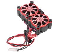 VGEBY Radiatore Motore RC con Sensore Termico, Ventola di Raffreddamento 5-10V Accensione Automatica a 40℃, Dissipatore di Calore in Lega di Alluminio, con Design a Morsetto, per (rosso)