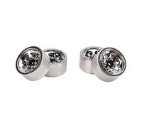 VGEBY RC Beadlock Ruota 1 pollice Materiale Ferro Durevole Cerchi per Axial SCX24 Deadbolt JLU Modified Small Scale Model (Argento)