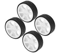 VGEBY Ruota per Auto RC, Pneumatici da Corsa Ad Alta velocità con Battistrada per Prestazioni Stabili con Gomma Scanalata per Auto da Corsa RC 1/10 (WHITE)