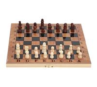 VGEBY Scacchiera Pieghevole in Legno, Set da Gioco 3 in 1 con Pezzi di Scacchi e Dama, Tavola da Viaggio Portatile per Adulti e Bambini, Pensiero Logico per Allenamento del Cervello