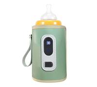 VGEBY Scaldabiberon USB, Riscaldatore per Biberon con Schermo LCD e Regolazione della Temperatura, Design Portatile Impermeabile per Viaggi e Auto (GREEN)