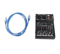 VGEBY Scheda Audio Mixer Audio USB a 2, Equalizzatore di Alimentazione Phantom Integrato da 48 V, Misuratori di Livello LED, con Uscita di Ingresso Stereo per Riproduzione USB, per