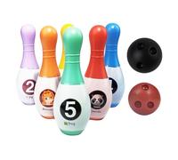 VGEBY Set Bowling per Bambini con 10 Birilli per Allenamento Coordinazione | Gioco con Palle in Plastica Non Tossica, Attività Indoor per Abilità Motorie, Giocattolo per Legame Familiare, Gioco di