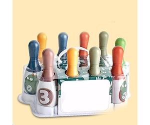 VGEBY Set da Bowling per Bambini, Giocattoli da Bowling per Bambini con 6 Birilli in Plastica e 2 Palline per Giochi All'aperto al Coperto, Esercizio di abilità Motorie, Nessun