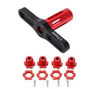 VGEBY Set di 4 Dadi per Ruota scanalati, Adattatore Esagonale da 17 mm, combinatore di Estensione affidabile per 5353X E-REVO Summit 1/10 RC Auto (Rosso) Accessori per Auto Modello Auto