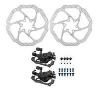 VGEBY Set di Freni a Disco per Bici, Freno Anteriore Meccanico Posteriore per Bicicletta Set di Dischi per Bici con Morsetto, 12 Viti, 4 Viti di serraggio Biciclette E Pezzi di Ricambio