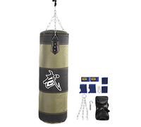VGEBY Set di Sacchi di Sabbia, 7 + 1 Sacco da Boxe a Gancio Vuoto con per Allenamento(80cm-Verde) Sacco Boxe Vuoto
