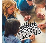 VGEBY Set di Scacchi, Gioco da Tavolo Pieghevole in Plastica con Tavola da 15,7 Pollici, Portatile per Divertimento in Famiglia all'aperto