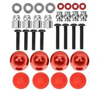 VGEBY Set di Tappi Ammortizzatori in Lega di Alluminio, Accessorio di Aggiornamento per Ammortizzatori di Auto RC con Facile Installazione, per Auto Radiocomandate HSP RGT Himoto 1/10 (rosso)