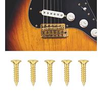 VGEBY Set di Viti per Battipenna per Chitarra, 50 Pezzi, Lunga Durata, Manutenzione e Sostituzione, Materiale in Ferro, Nero, Argento, Oro, 12x2,5 Mm (GOLD)