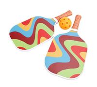 VGEBY Set Racchette Pickleball, Materiale Composito, 2 Racchette con Nucleo da 16 Mm e 4 Palline per Divertimento in Famiglia Al Chiuso all'aperto (Un set)